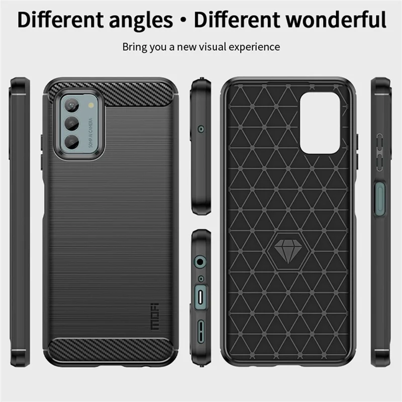 MOFI JK TPU Series-1 Brushed TPU Case for Nokia G42 Carbon Fiber Texture Phone Cover - Black