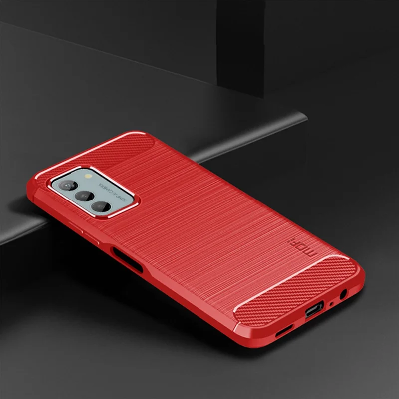 MOFI JK TPU Series-1 Brushed TPU Case для Nokia G42, чехол для мобильного телефона с текстурой углеродного волокна - красный