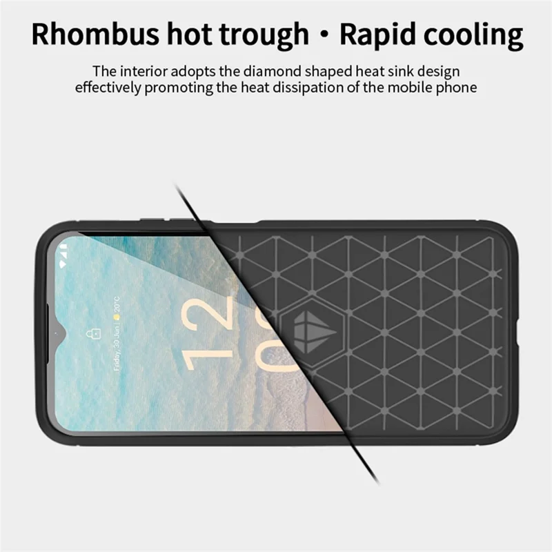 MOFI JK TPU Series-1 Brushed TPU Case для Nokia G42, чехол для мобильного телефона с текстурой углеродного волокна - красный