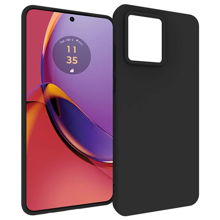 For Motorola Moto G84 5G TPU Shell Matte Phone Cover Bump Proof Back Case (Big Rear Lens Hole) - Black