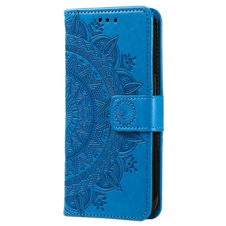 Для Huawei Mate 60 Бумажник Кожаный Чехол Для Телефона Мандала Цветочный Печатный Стенд Чехол со Strap - Синий