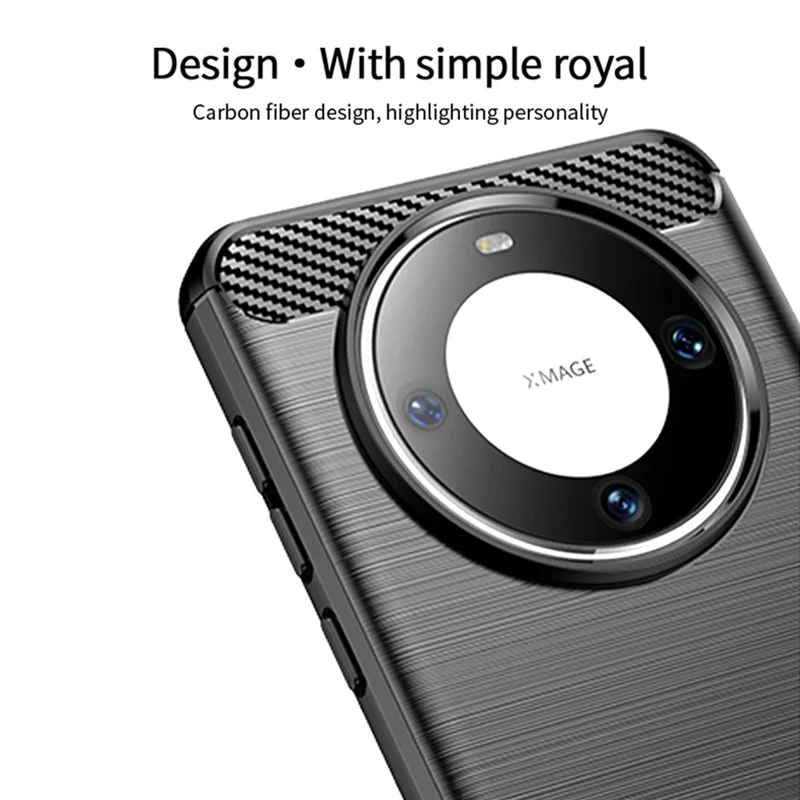 MOFI JK TPU Series-1 for Huawei Mate 60 Carbon Fiber Texture TPU Case Brushed Phone Cover - Black