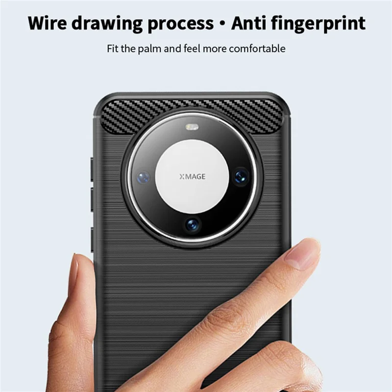 MOFI JK TPU Series-1 for Huawei Mate 60 Carbon Fiber Texture TPU Case Brushed Phone Cover - Black
