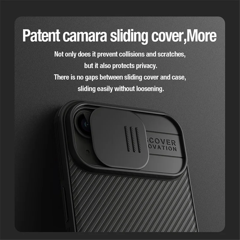 NILLKIN CamShield Pro Case for iPhone 15 PC+TPU Magnetic Phone Case with Camera Lens Protection - Blue