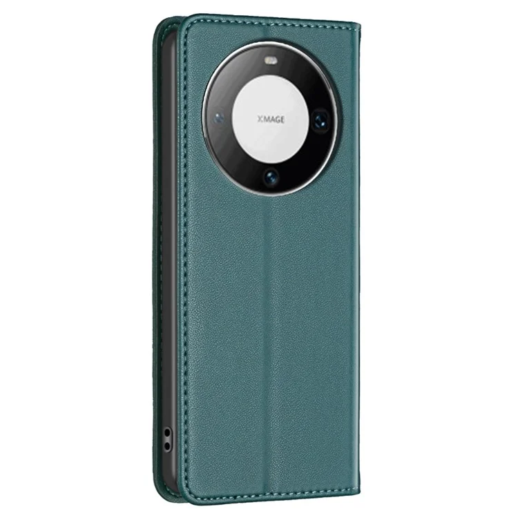 BINFEN COLOR BF18 für Huawei Mate 60 Pro / Mate 60 Pro+ Leder-Handyhülle mit Kartenfach und Ständer - Grün