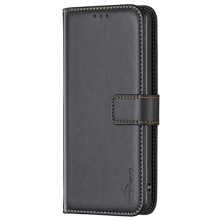 BINFEN COLOR BF17 para Huawei Mate 60 Pro / Mate 60 Pro+ Suporte para Celular Caso de Telefone de Couro PU - Preto