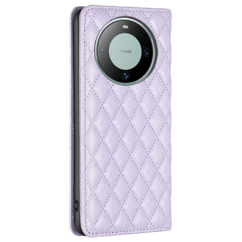 BINFEN COLOR BF Style-16 For Huawei Mate 60 Phone Leather Case Card Holder Horizontal Stand Cover - Purple