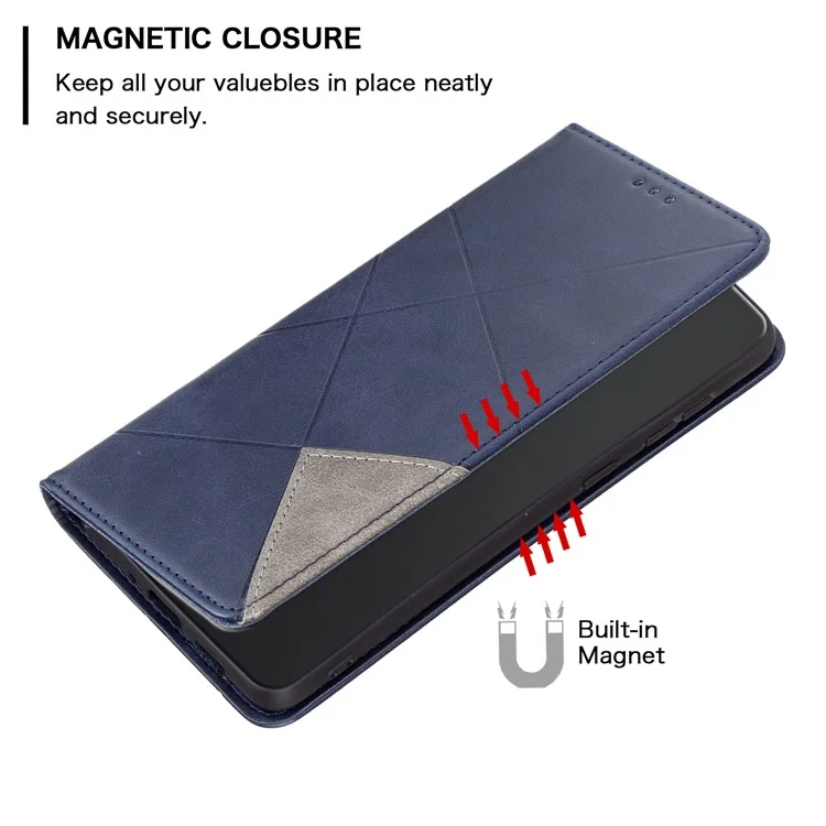 Para Huawei Mate 60 Porta-Cartão Capa de Couro Impressa Suporte de Linha de Telefone Folio Flip Cover - Azul