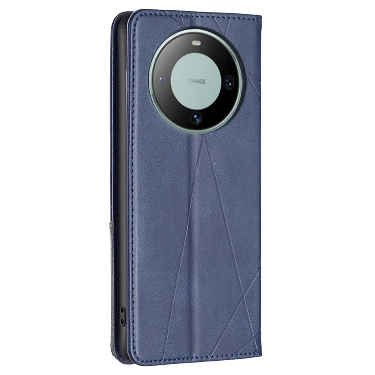 Para Huawei Mate 60 Porta-Cartão Capa de Couro Impressa Suporte de Linha de Telefone Folio Flip Cover - Azul