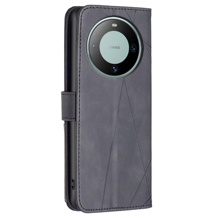 BINFEN COLOR BF05 Para Huawei Mate 60 Funda de teléfono de cuero con protección anti-arañazos y soporte - Negro