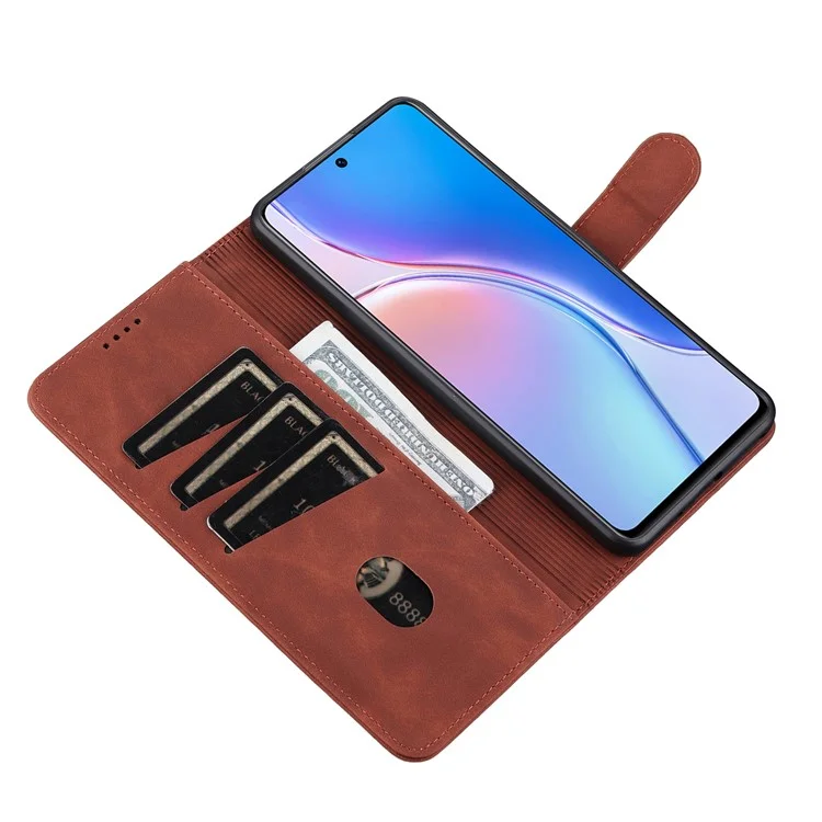 AZNS For Honor X50 Anti-Scratch Phone Shell Stand Wallet PU Leather Dustproof Cell Phone Case Cover - Brown