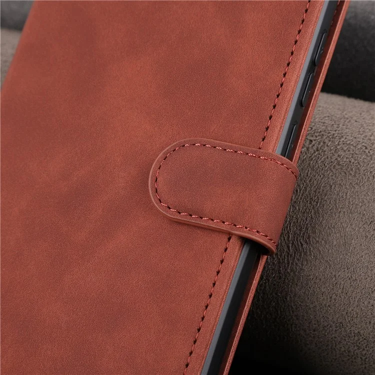 AZNS For Honor X50 Anti-Scratch Phone Shell Stand Wallet PU Leather Dustproof Cell Phone Case Cover - Brown