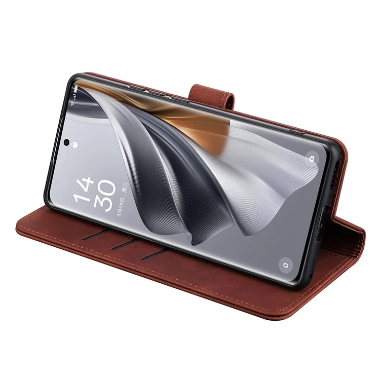 AZNS For OnePlus Nord CE3 5G / Oppo K11 5G PU Leather Cell Phone Case Slim-Fit Shell Stand Wallet Phone Cover - Brown