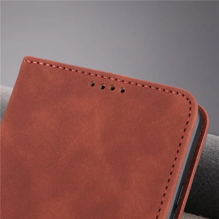 AZNS For OnePlus Nord CE3 5G / Oppo K11 5G PU Leather Cell Phone Case Slim-Fit Shell Stand Wallet Phone Cover - Brown