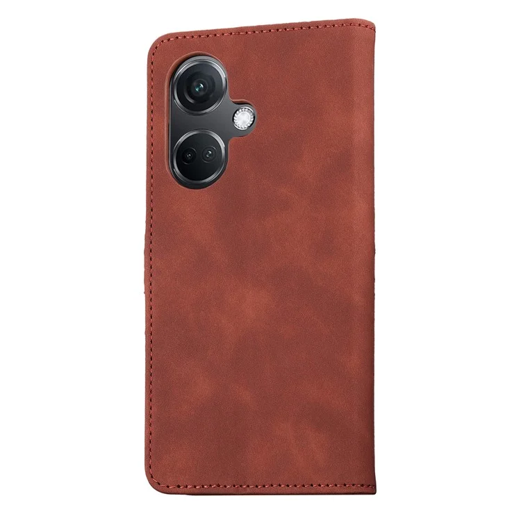 AZNS For OnePlus Nord CE3 5G / Oppo K11 5G PU Leather Cell Phone Case Slim-Fit Shell Stand Wallet Phone Cover - Brown