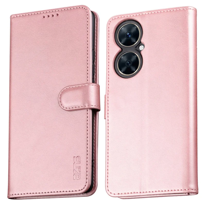 AZNS For Huawei nova 11i Shockproof Folio Flip PU Leather Case Stand Wallet Phone Cover - Rose Gold