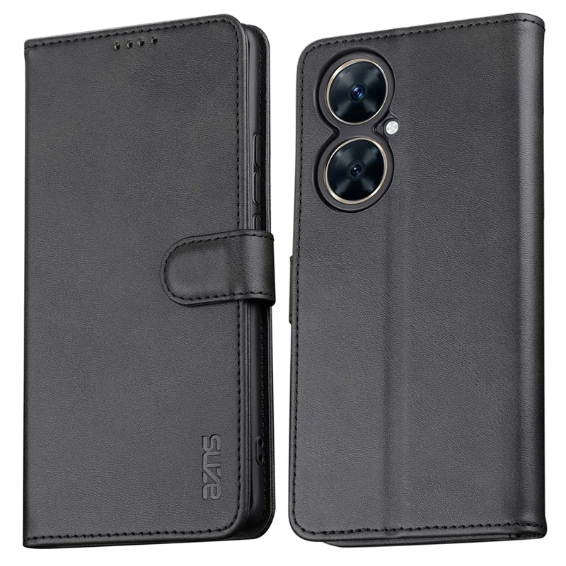 AZNS Para Huawei nova 11i Capa de Couro PU Flip Folio Resistente a Choques Stand Wallet Phone - Preto