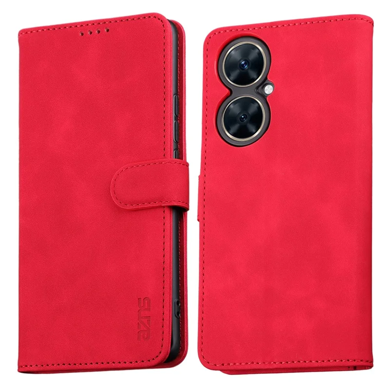 AZNS Para Huawei nova 11i Capa de Couro PU Dobrável Resistente a Choques - Vermelho