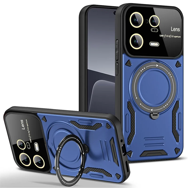 For Xiaomi 13 Pro 5G PC+TPU Shockproof Phone Case Kickstand Cover Magnetic Case - Blue