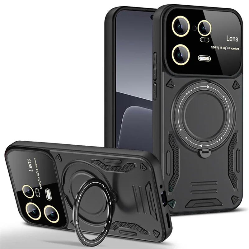 Für Xiaomi 13 Pro 5G PC+TPU stoßfeste Handyhülle mit Ständer, kompatibel mit MagSafe - Schwarz