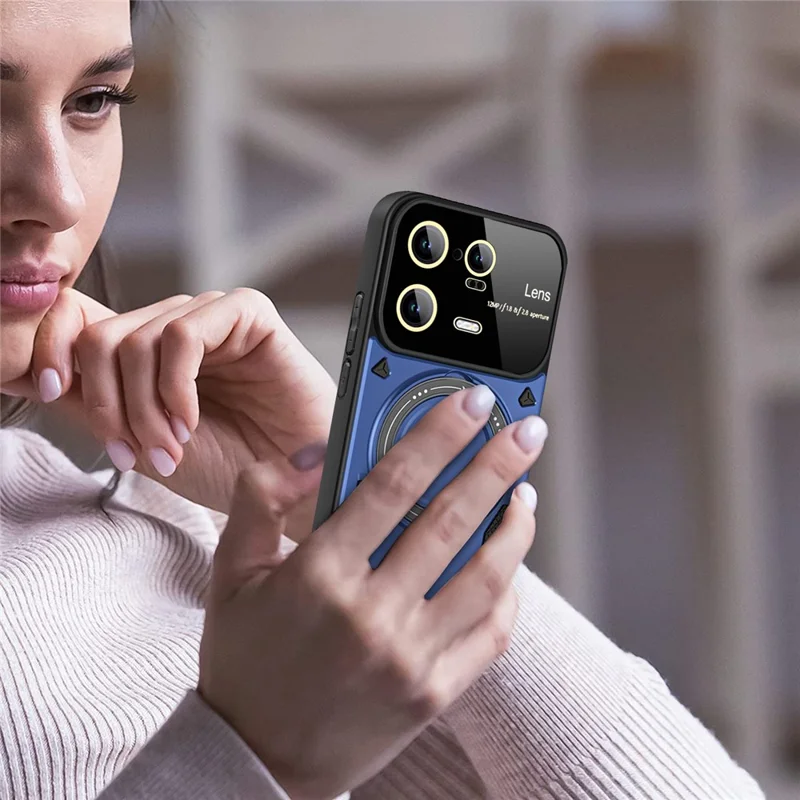 Für Xiaomi 13 Pro 5G PC+TPU stoßfeste Handyhülle mit Ständer, kompatibel mit MagSafe - Schwarz