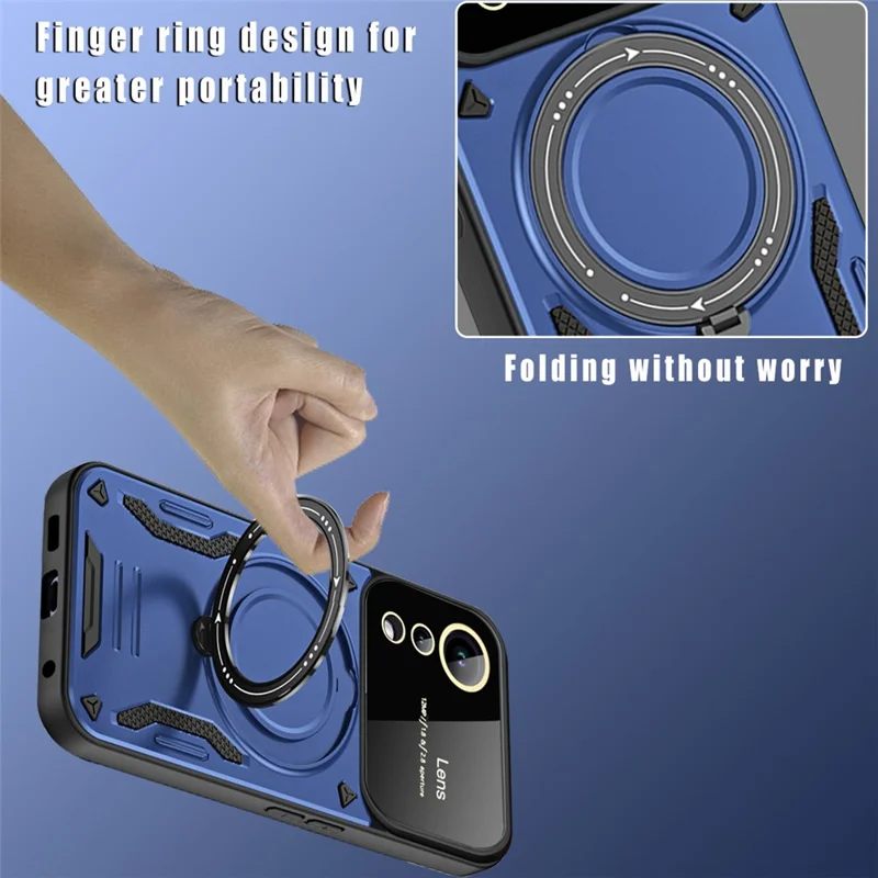 Coque avec support pivotant à anneau rotatif pour Oppo A78 5G / A58 5G, housse magnétique PC+TPU compatible MagSafe - Violet