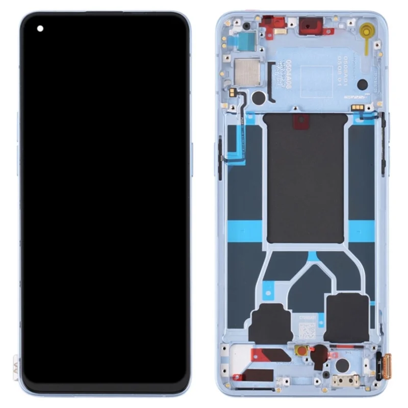 For Oppo Reno6 5G Grade C OLED Screen and Digitizer Assembly + Frame Repair Part (without Logo) - Blue