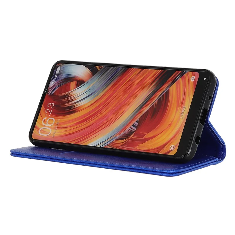 For Huawei Mate 60 Pro Anti-scratch Litchi Texture Phone Case Split Leather Wallet Stand Cover - Blue