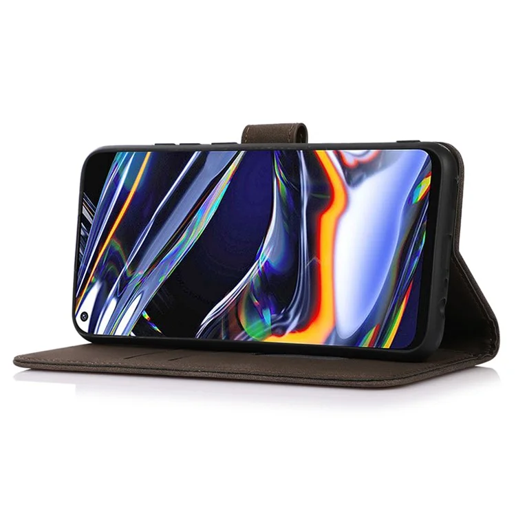 KHAZNEH Per Huawei Mate 60 Pro Custodia portafoglio in pelle PU con supporto testurizzato - Marrone