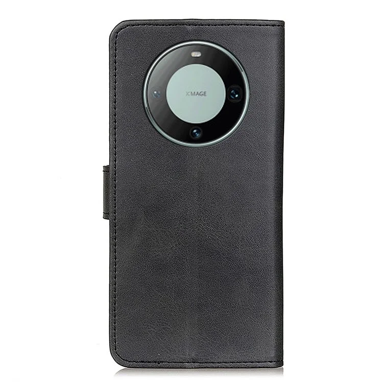 Per Huawei Mate 60 Pro Custodia portafoglio in pelle Antiurto Texture in pelle bovina - Nero