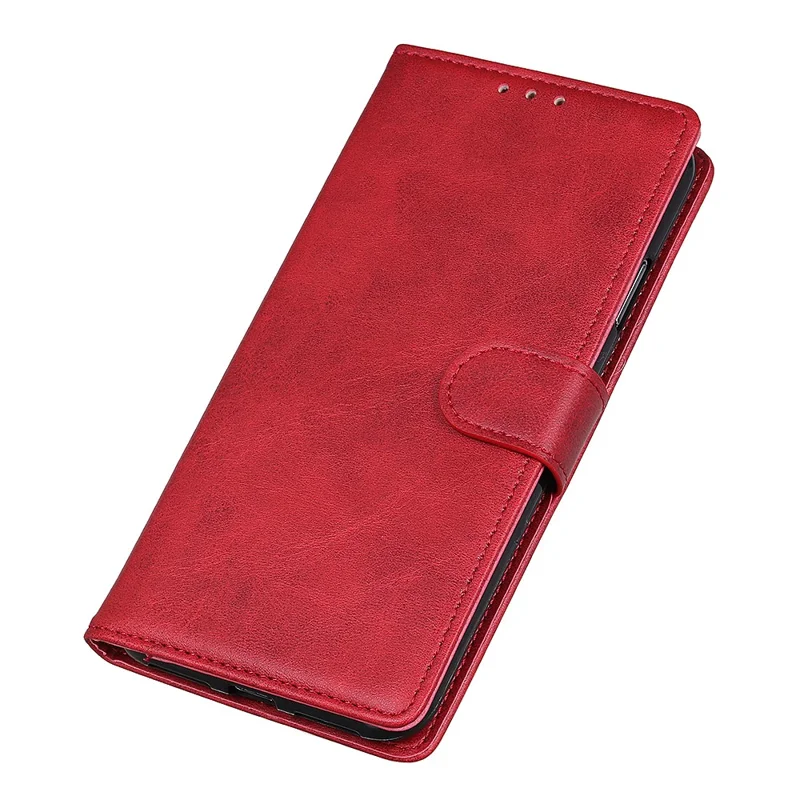 For Huawei Mate 60 Pro Leather Wallet Phone Case Drop-proof Cowhide Texture Stand Cover - Red