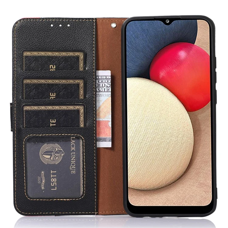 KHAZNEH RFID Blocking Wallet Case per Huawei Mate 60 Pro Litchi Texture PU Leather Phone Cover - Nero