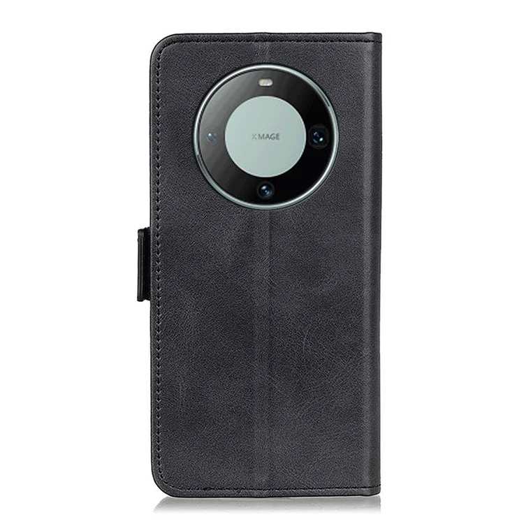Per Huawei Mate 60 Pro Cowhide Texture Wallet Phone Case PU Leather Flip Cover con supporto - Nero