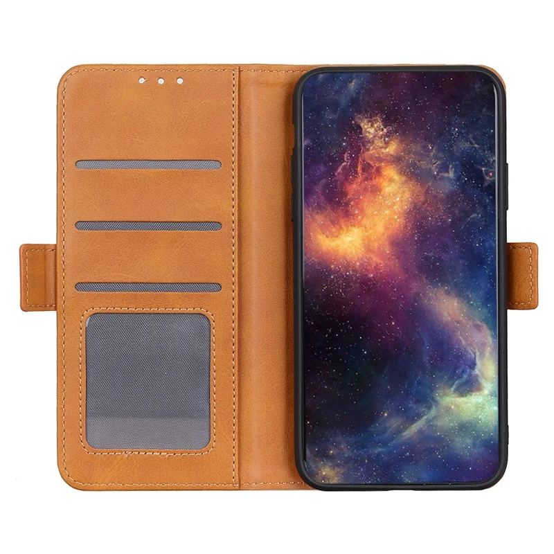 غطاء جلد صناعي بملمس جلد البقر لهاتف Huawei Mate 60 Pro مع محفظة ودعم قابل للطي - أصفر