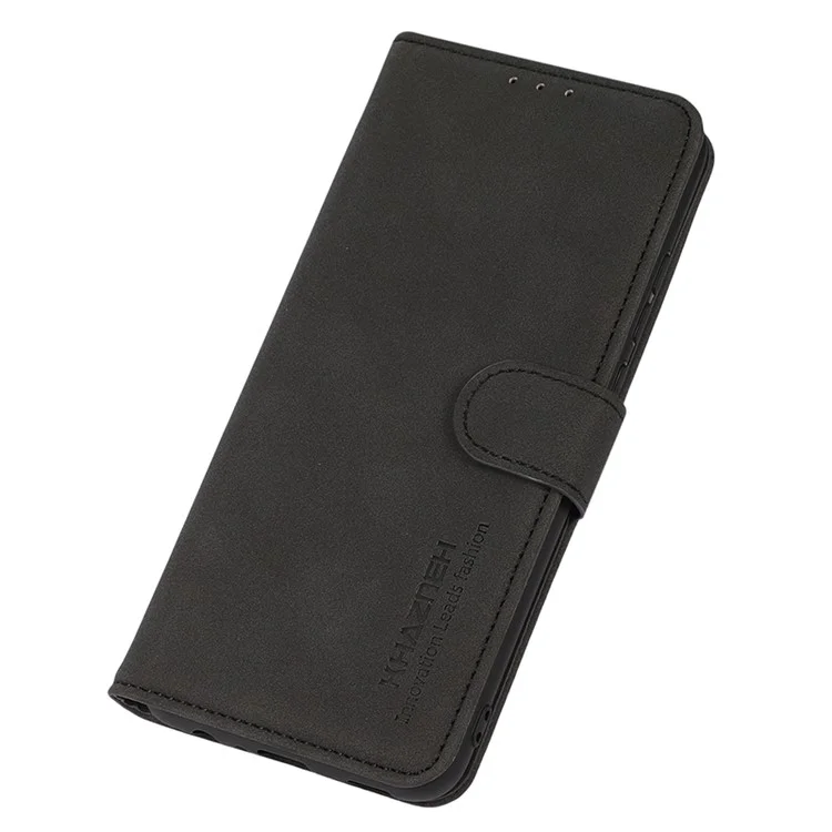 KHAZNEH For Huawei Mate 60 Texturized Cartera de Pie Cubierta Cierre Magnético Cuero Sintético Funda de Teléfono - Negro