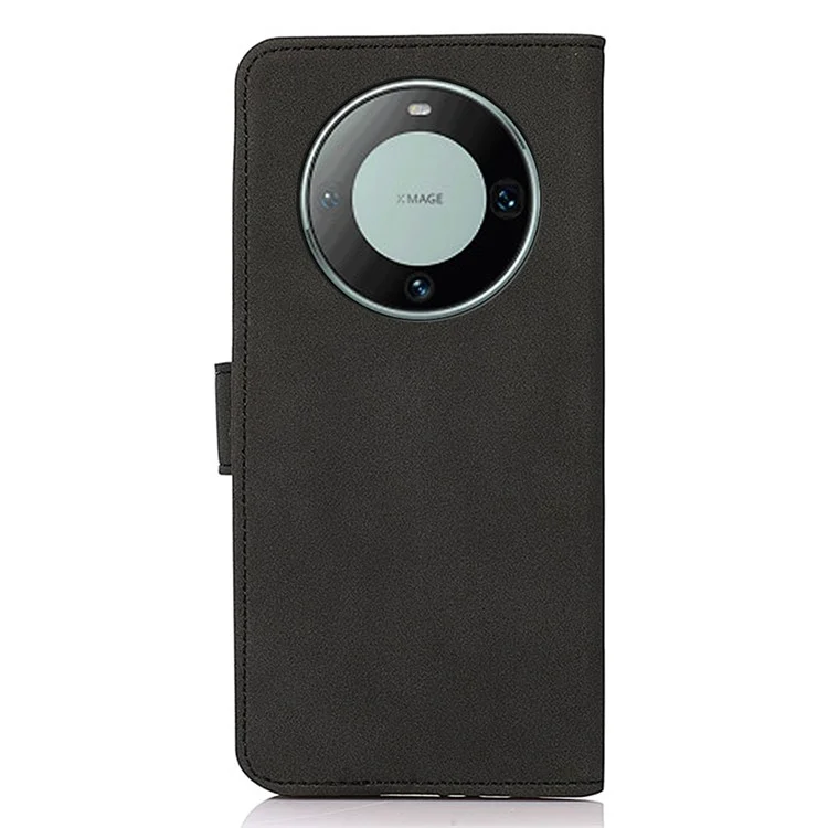 KHAZNEH For Huawei Mate 60 Texturized Cartera de Pie Cubierta Cierre Magnético Cuero Sintético Funda de Teléfono - Negro