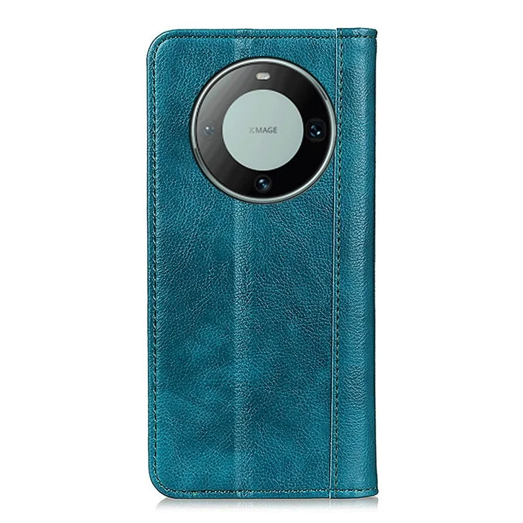 Per Huawei Mate 60 Anti-Scratch Phone Case Split Leather Litchi Texture Wallet Stand Cover - Verde