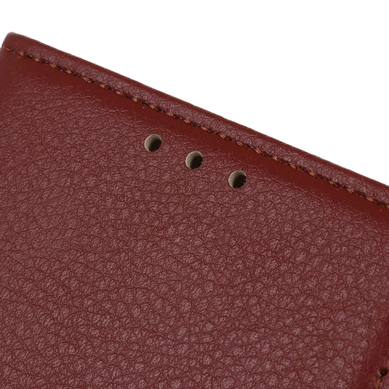 Für Huawei Mate 60 PU-Lederetui stoßfest Litchi-Struktur Wallet Stand Handyhülle - Braun