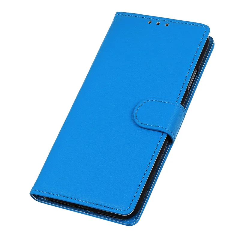 For Huawei Mate 60 PU Leather Case Bump Proof Litchi Texture Wallet Stand Phone Cover - Blue