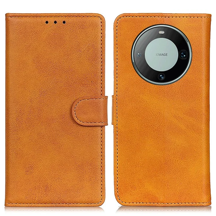 Per Huawei Mate 60 Custodia in pelle resistente ai graffi, texture in pelle bovina - Marrone