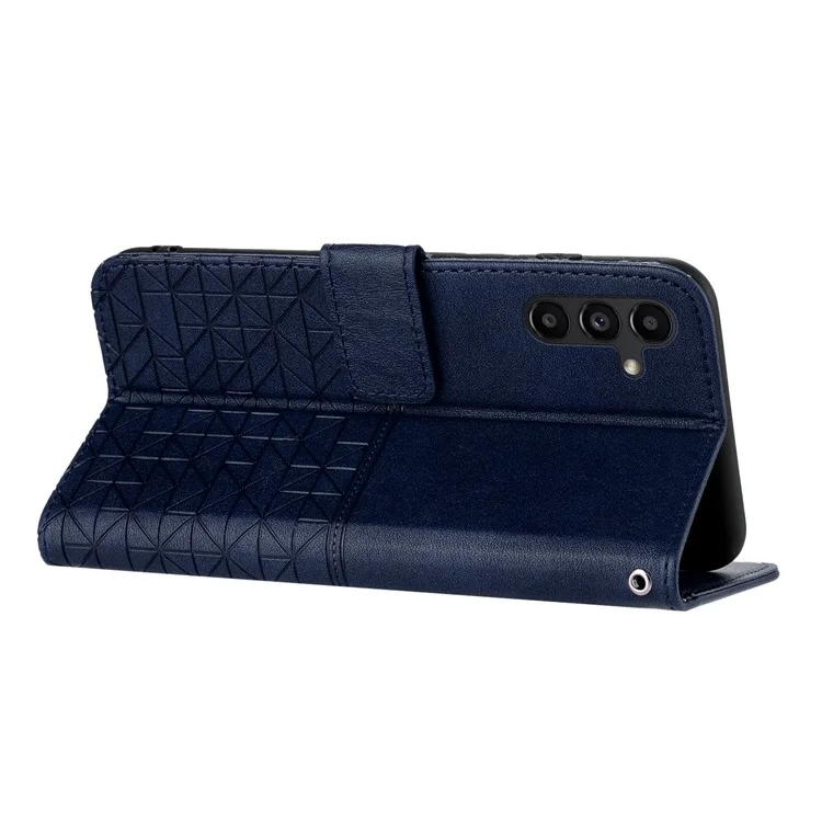 Phone Case for Samsung Galaxy S23 FE , Wallet Stand Geometric Imprinted Microfiber Leather Cover - Red