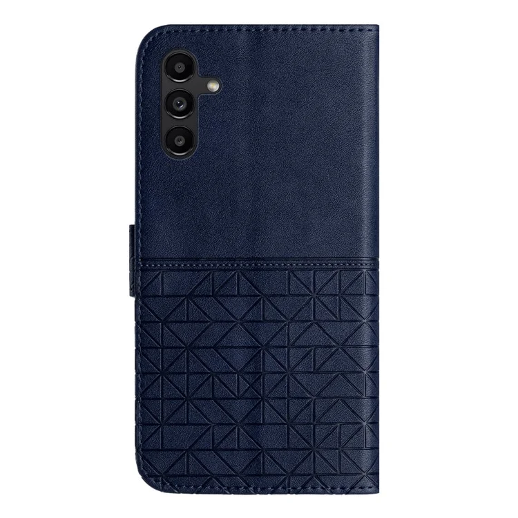 Phone Case for Samsung Galaxy S23 FE , Wallet Stand Geometric Imprinted Microfiber Leather Cover - Red