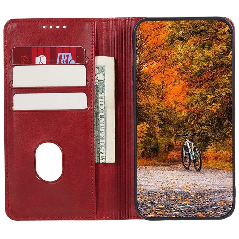 For Honor X6a 4G PU Leather Calf Texture Stand Wallet Cover Magnetic Closing Phone Case - Red