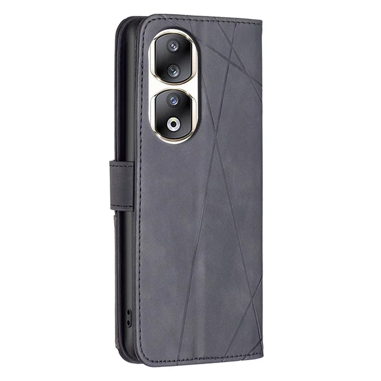 BINFEN COLOR BF05 Para Honor 90 Pro Funda de teléfono Cuero impreso Estuche de teléfono Tapa Cartera - Negro
