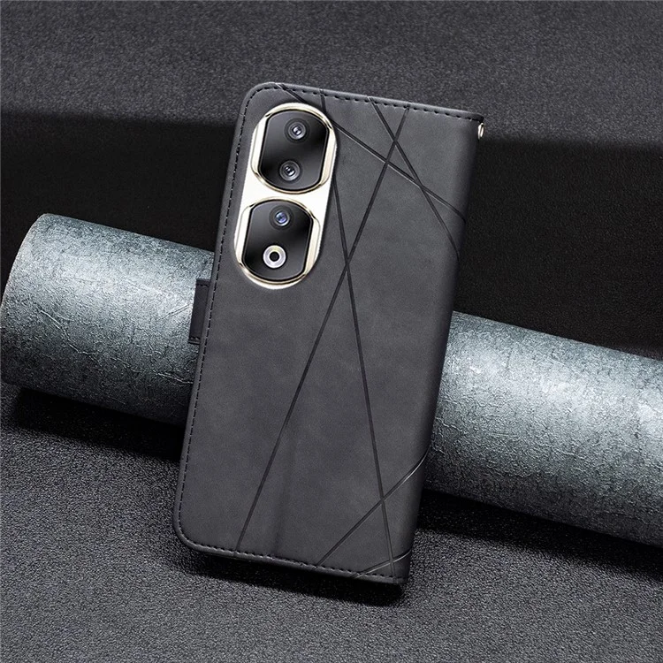 BINFEN COLOR BF05 Para Honor 90 Pro Funda de teléfono Cuero impreso Estuche de teléfono Tapa Cartera - Negro