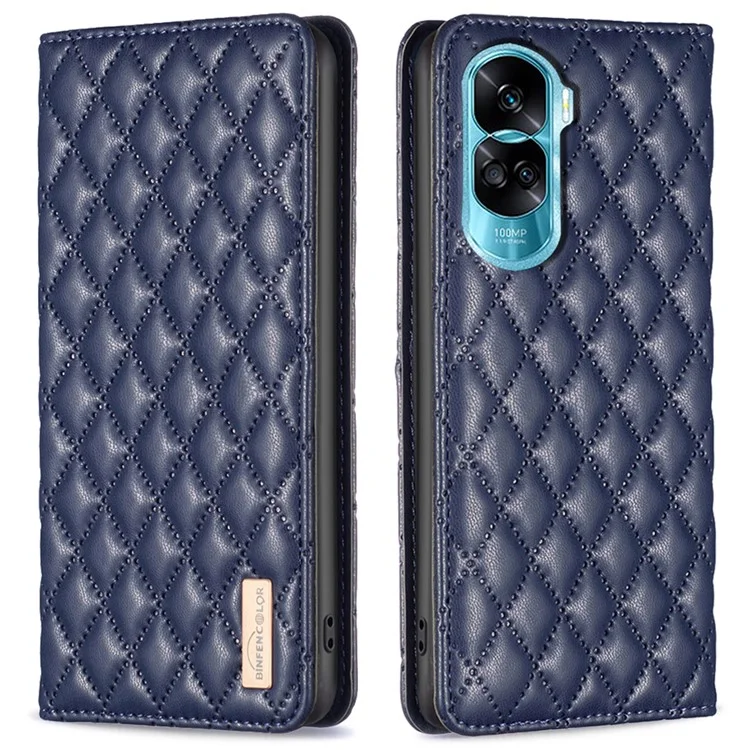 BINFEN COLOR BF Style-16 per Honor X50i 5G / 90 Lite 5G Custodia per telefono Porta carte di credito in pelle PU Supporto - Blu