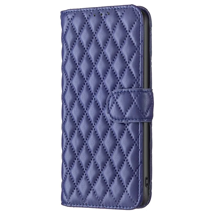 BINFEN COLOR BF Style-14 для Honor 90 Lite 5G / X50i 5G Кожаный бумажник со стойкой Чехол с тисненым рисунком - Синий