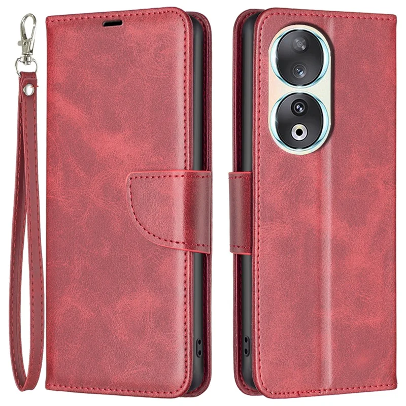 For Honor 90 Custodia Antiurto Portafoglio in Pelle PU Goffrata Custodia a Libro con Supporto - Rosso
