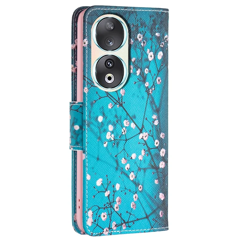 Per Honor 90 PU Leather Pattern Printing Phone Case Stand Wallet Protective Cover - Prugna