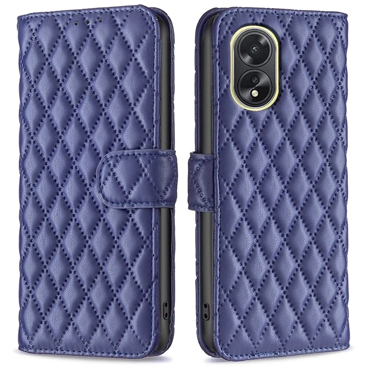 BINFEN COLOR BF Estilo-14 para Oppo A38 4G Funda de Cartera de Cuero Estampado Soporte de Pie a Prueba de Caídas Funda para Teléfono - Azul